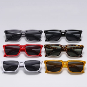 Lunettes De Soleil Carrées Monture PC Protection UV400 Rétro Grand Cadre Mode Streetwear Unisexe