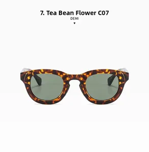 Detail view of stylish demi-patterned sunglasses with C07 dark green lenses for outdoors