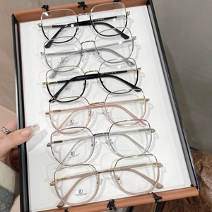 Lunettes De Lecture À Monture Métallique Polygonale Anti Lumière Bleue Protection UV400 Lunettes Géométriques Mode