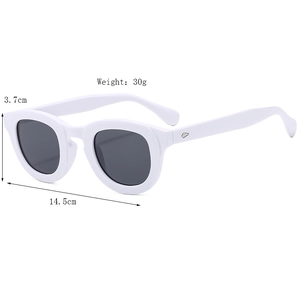 Chic white frame sunglasses with dark lenses and silver diamond temple detail