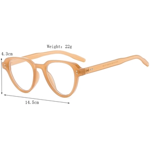 Retro translucent brown sunglasses with metal stud accents and frame size measurements