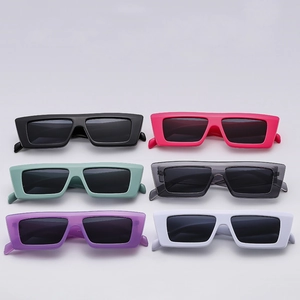 Retro Rechteck Sonnenbrille UV400 Schutz Breiter Rahmen PC Kunststoff Y2K Hip Hop Punk Streetwear Brille Für Herren Damen