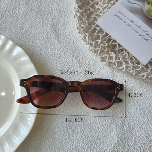 Retro tortoise shell sunglasses with gradient brown lenses and metal rivet accents