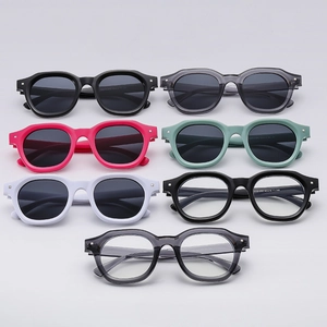 Square Retro Sunglasses UV400 Protection PC Frame AC Lens Punk Hip Hop Style Rivet Decor Fashion For Women
