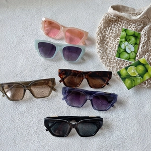 Lunettes De Soleil Rétro Carrées Œil De Chat Protection UV400 Monture PC Verre AC Mode Grandes Lunettes Tendances Pour Femmes