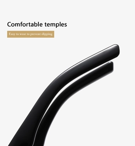 Detail of comfortable black glossy resin sunglasses temples with anti-slip design