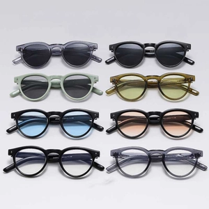 Retro Round Frame Sunglasses Star Decor UV400 Anti Blue Light AC PC Fashion Trendy Eyewear For Women Men