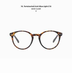 Detailansicht der ovalen Brille C10 in Tortoise mit Blaulichtfilter-Gläsern