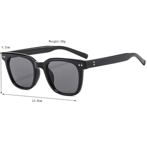 2025 trendy black retro sunglasses with UV400 protection and double rivet details