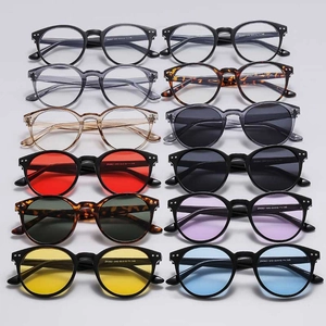 Retro Round Sunglasses And Anti Blue Light Glasses Men Women UV400 Protection Rivet PC Frame Fashion Eyewear
