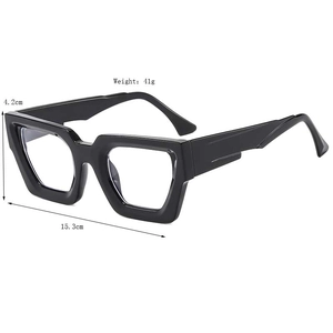 Lunettes de soleil carrées à monture épaisse pour hommes et femmes, poids 41g, finition noire