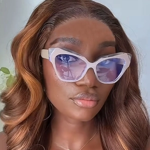 Women Cat Eye Blue Light Blocking Glasses Frames PC AC Material Retro Trendy Fashion Clear Lens Eyewear