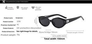 Detailed size specifications for vintage cat-eye sunglasses with dimensions and frame measurements