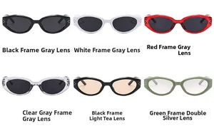Detailed collection of vintage oval sunglasses in six stylish color variations and frames
