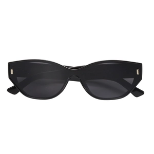 Vintage retro cat-eye sunglasses for women with black frames and silver metal accents