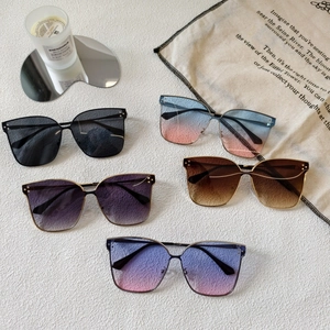 Stylish square metal frame kids sunglasses in multiple colors with UV protection