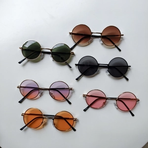 Lunettes De Soleil Rondes Enfants Rétro Monture Métal Protection UV400 Mode Hip Hop Pour Garçons Filles Enfants