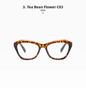 Detail shot of the vintage tortoise shell cat-eye glasses frame with demi pattern