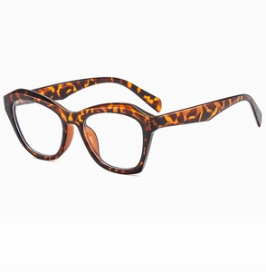 Detail shot of tortoiseshell cat-eye glasses frame with 51-18-145 size specs on temple