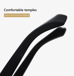 Gros plan des branches de lunettes noir mat ergonomiques avec design antidérapant confortable
