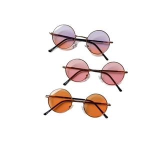 Lot de lunettes de soleil rondes rétro en métal pour enfants avec verres dégradés