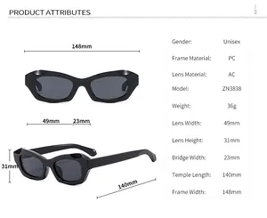 Guide des tailles détaillé et spécifications pour les lunettes de soleil œil de chat