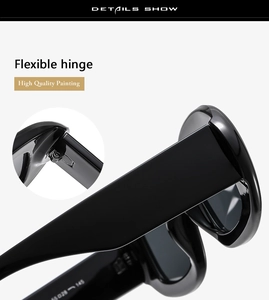 Vue détaillée de la charnière flexible et de la finition peinte de ces lunettes de soleil