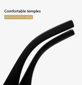 Détail des branches de lunettes noires avec design ergonomique antidérapant et fini poli
