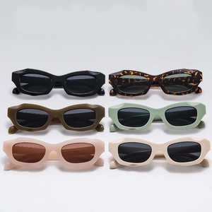 Lunettes De Soleil Oeil De Chat Vintage Protection UV400 Rétro Monture PC Épaisse Irrégulière Verre AC Mode Pour Femmes