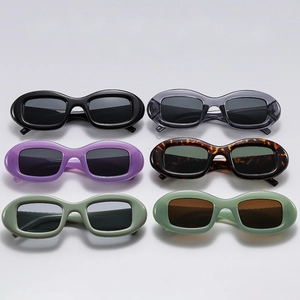 Retro Oval Sunglasses PC Frame AC Lens UV400 Protection Vintage Thick Frame Y2K Style Women Men Fashion Outdoor Eyewear