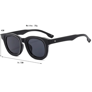Chic 2025 retro black thick frame sunglasses for men and women with UV protection lenses