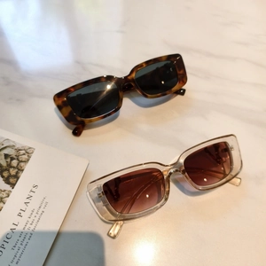 Retro rectangular sunglasses in tortoiseshell and champagne frames with stylish lenses