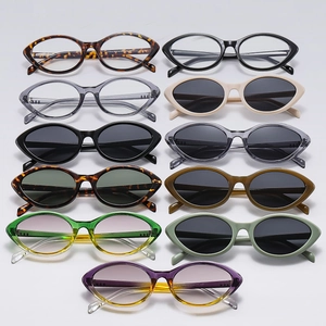 Lunettes De Soleil Yeux De Chat Rétro Femmes Hommes Vintage Monture Ovale Protection UV400 Légères Chic Mode Extérieur