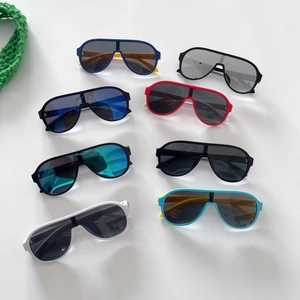 Lunettes De Soleil Aviateur Enfants Une Pièce Plat Protection UV400 Lentille Intégrée Lunettes De Mode Extérieur Pour Tout-petits