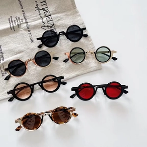 Kids Round Sunglasses Steampunk Retro UV400 Metal PC Frame Vintage Eyewear For Boys Girls Outdoor Fashion