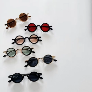 Steampunk round frame sunglasses for kids in various vintage color combinations