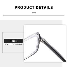 Détail de la charnière robuste sur les lunettes carrées avec branches noires lisses