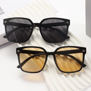 Lunettes De Soleil À Grand Cadre Carré PC Protection UV400 Conduite Extérieur Mode Rétro Tendance Pour Hommes Femmes Mixte