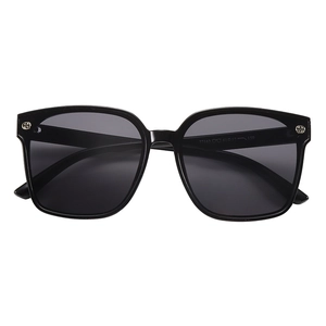 Lunettes de soleil carrées noires surdimensionnées pour hommes et femmes avec protection UV