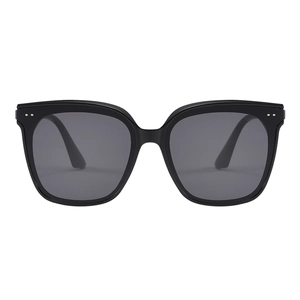 Classic large square black sunglasses for men and women with UV protection features