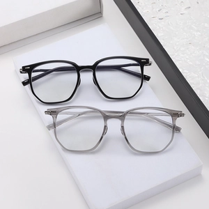 Chic unisex polygonal oversized black and transparent grey blue light blocking glasses