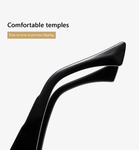 Detail of sleek black sunglasses temples featuring ergonomic anti-slip design for comfort