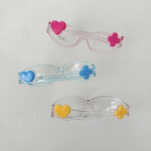 Lot de 3 lunettes anti-lumière bleue pour enfants avec décor de cœur et de trèfle