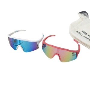 Kids sports sunglasses set with gradient lenses and storage pouch for cycling and outdoors