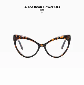 Detailed view of tortoiseshell cat-eye glasses frames in Demi color code C03