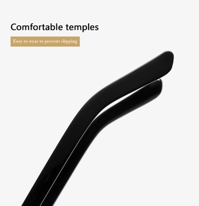 Detail of ergonomic glossy black eyeglass temples for comfortable non-slip wearing