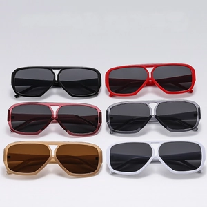 Square Sunglasses For Women Men Double Bridge Vintage Fashion UV400 PC Frame Outdoor Eyewear