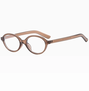 Detailed side view of tortoise oval glasses frame with ZN13917 model number on temple