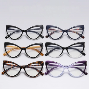Fashion Cat Eye Glasses Frames For Women Anti Blue Light PC TR90 Butterfly Eyewear Vintage Y2K Style Non Prescription