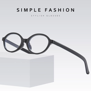 Classic round matte black eyeglasses frames for women with stylish minimalist design